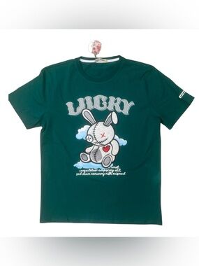 Sz M Bkys Lucky' Bunny Graphic Tee - Green